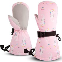 유아용 방수 벙어리 장갑 플리스 안감 남아 여아 겨울 따뜻한 장갑 어린이 눈 유아 스키 벙어리 장갑 3개월-5세용 X-블루 웨일, 4-6T