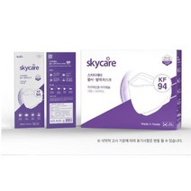 MADE IN KOREA 스카이케어 화이트 대형 일회용 KF94 100매, 1매입