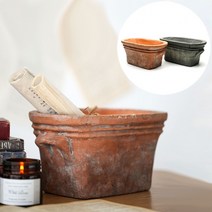 빈티지화분 세라믹 타원형 21x12x10cm, 레드테라코타