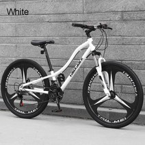 MTB 산악 자전거 산악자전거 입문용 가성비 24 인치 성인 남성 스타일 청소년 오프로드 여성 가변 속도 학생 초경량 운동 아웃도어 액티비티 활동 안전한 내구성, White+24+21