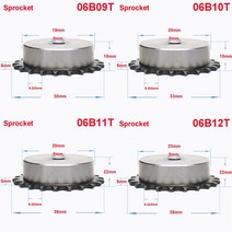 베어링 608베어링 유니트베어링 06B 9 치아 24 스프로킷 휠 체인 기어 용 A3 스틸 롤러 적합 1 개, 06B-23 Teeth