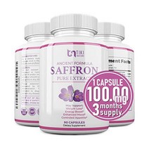 체중조절 티키 네이처 샤프란 추출물 보충제 100mg - 눈과 심장 건강을 위한 강력한 무드 지원 항산화제 & 부스터