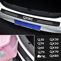 자동차 스타일링 후면 범퍼 트렁크 스티커 탄소 섬유 필름 장식 인피니티 Q30 Q50 Q60 QX30 QX50 QX60 QX70 QX80 IPL, [1] Black, [2] 101cm x 8cm, [2] Q30