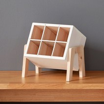 엘린까사 커피하우스 원목 6칸 수납함 커피보관함 데스크정리함 탕비실정리 티박스, 내추럴화이트