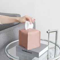 [올리빙] 북유럽풍 모던 가죽 냅킨케이스, 네이비