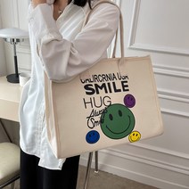 멜로디 빅 스마일 데일리 캔버스 쇼퍼백 숄더백