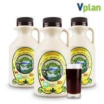 브이플랜 캐나다 유기농 메이플시럽 단풍 나무 수액 시럽 3병 1.5L, 500ml
