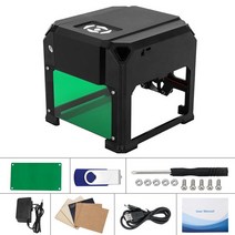 목공라우터 트리머 CNC 레이저 각인기 3000mw DIY 로고 프린터 미니 작업 영역 80x80mm 3w, 01 Black_01 UK plug