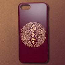 우리일쌍 무광 전통 문양 쌍봉황문 버건디 골드 디자인 휴대폰 케이스/군대 전역 제대 선물 추천 (3682754), 아이폰8+