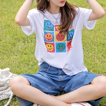 [나크21] (55~88) 컬러풀한 스마일 티셔츠 NK22-T-27