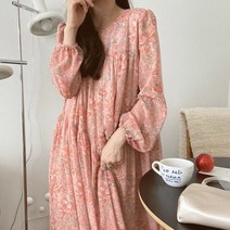다낭원피스 동남아 원피스 베트남 하와이 해외 여행룩 휴양지룩 휴양지커플룩 우아하고 스위트한 빈티지 퍼프 슬리브 드레스 여성용 꽃무늬 프린팅 디자인 루즈한 가운 가을