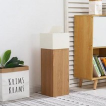 모던 심플 우드 다용도휴지통 사각 나무 휴지통 카페용 업소용 쓰레기통, 월넛색+소형