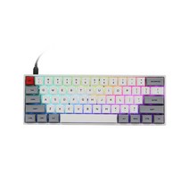매크로 키보드 단축키 키패드 epomaker sk61 61 키 핫 가능 기계식 rgb 백라이트 nkro type-c 케이블 winmac gateron 광 스위치, 회색 흰색, 옵티컬 옐로우