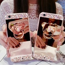 아이폰 갤럭시 베어스탠드 큐빅 미러 핑거링 키링 링그립톡 12 S21 블링블링케이스, 노트9, 골드