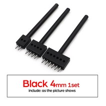 DIY 핸드 천공 라운드 스티치 펀치 도구 구멍 컷 가죽 펀칭 도구 4 5 6 8mm 간격 375ea07, 01 black 4mm 1set