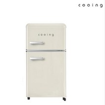 쿠잉전자 레트로 일반형냉장고 방문설치, 베이지, REF-D85C