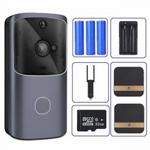 도어벨 비디오 M10 WIFI 초인종 스마트 IP 인터콤 도어 전화 벨 카메라 아파트 IR 알람 무선 보안, Option 7, AU 플러그