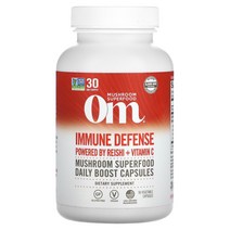 Om Mushrooms 옴 머쉬룸 보충제 영지버섯 비타민C 함유 697mg 베지 캡슐 90정