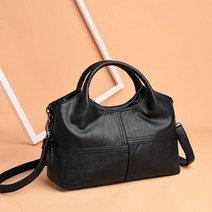 도오빠 에즈라 여성 가죽 숄더백 크로스백 토트백 핸드백 스퀘어 스트랩 스티치 손잡이 사계절 중년 직장인 여자가방 여자숄더백