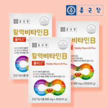 [종근당] 활력 비타민B 플러스 60정 고함량 수용성 비타민비 컴플렉스 콤플렉스 온가족 영양제, 3박스(6개월분)