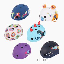 마이크로킥보드 악세사리 헬멧 디럭스 V3 3D 몬스터 공룡, 4 피스 블루 S