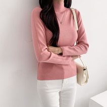 선빈어패럴 도톰한 파인울 하이넥 홀가먼트 니트