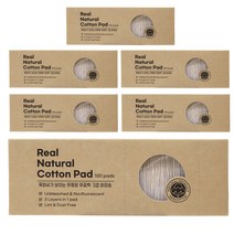바루쟈 리얼 내추럴 코튼 패드 프리미엄 무형광 무표백 듀얼 타입 3겹 100매, 6박스