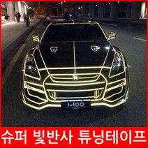 (주)삼오레포츠 슈퍼 빛반사 튜닝테이프 자동차튜닝 반사테이프 1롤 47미터, 1개, 빛반사 라이트 실버 1롤47m