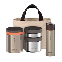 키친아트 라팔 골드메탈 보온도시락 세트, 1080+보온병 500ml