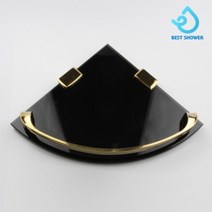 코코스 강화유리 일자선반, 10 블랙 + 골드, 1개