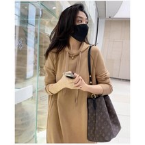 Momolatti 여성 후드 맨투맨 빅사이즈 롱 기장 캐쥬얼 원피스 와이드 에디션 주머니