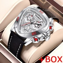 다이버시계 학생시계 Foxbox 스포츠 레이싱 디자인 기하학적 삼각형 파일럿 남성용 방수 탑 브랜드 럭셔리 쿼츠 reloj hombre