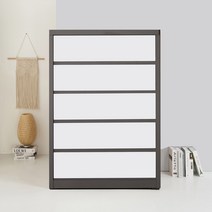 맘트리 더킹 와이드 5단 서랍장 1000, 그레이화이트