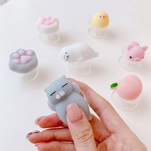 Linkvu 말랑 모찌 애니멀 투명 폰톡 스마트톡 그립톡312pro, 모찌폰톡_그레이발바닥