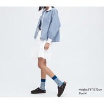 [국내매장판] 유니클로 플리츠미니스커트 화이트 국내배송