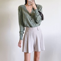 국산 여성 밴딩 스판 4부 반바지 루즈핏 버뮤다 팬츠 정장 와이드 봄 여름 가을 간절기