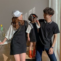 여름 여행 가족티 패밀리룩 돌촬영 기념일이벤트룩 카라 베이직 남여공용 반팔티