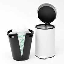 키펙스 듀얼캡 페달휴지통 종량제 10L, 화이트, 1개