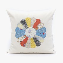 퀼트패키지 피드색 쿠션 블루 반제품 퀼트 프랑스자수, 퀼트패키지-피드색드레스덴쿠션-블루