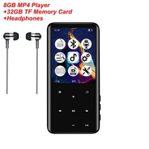 MP3 플레이어 휴대용 mp4 블루투스 4.0 멀티미디어 mp 4 슬림 2.4 인치 터치 스크린 fm 라디오 비디오 hifi sd 카드 최대 32gb, 새로운 패키지 32g 카드, tf 카드로