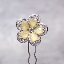 하트꽃잎 모던 뒤꽂이-아이보리