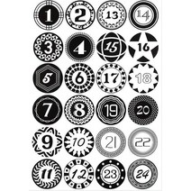 어드벤트캘린더 2022 크리스마스 어드벤트 캘린더쿠키 캔디 씰 스티커 DIY 선물 포장 라벨 24 장/시트 크, 19 NO.22