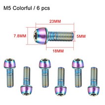 KRSECMtb 파워 나사 핸들바 스템 볼트 자전거 로드 산악 탁상용 캡 M5M6 x 18MM Bmx 라이저 사이클링 부품 160458, KC M5 Colorful, 01 KC M5 Colorful