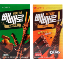 롯데제과 크런키빼빼로39g+아몬드 빼빼로 37g, 20개