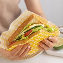 다파요 체크 유산지 50매 100매 식품용지 요리용 음식용 한지 샌드위치 토스트 포장지, 레드 체크