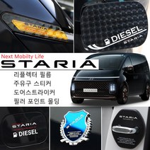 현대 스타리아캠핑카 차박 주유구 도어스트라이커 필러 포인트몰딩 익스테리어 튜닝 몰딩, 12_카본 도어스트라이커, 4P