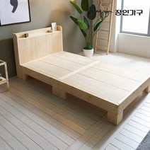 장인가구 킹덤 38T 소나무원목 수납헤드 평상침대SS 프레임 FM001-1, 내츄럴