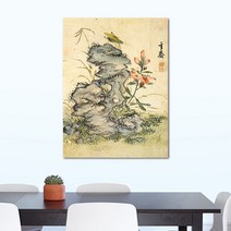 나봄갤러리 현재 심사정- 괴석초충도 한국화 꽃그림 동양화 조선그림, 5.캔버스 액자
