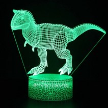 3D 귀여운 공룡 야간 조명 아이 LED 디노 램프 사랑스러운 USB 아크릴 안경 테이블 어린이 선물 침실 장, 09 i_02 16 Colors Remote