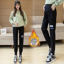 겨울트레이닝팬츠 조미 희 임부 가을겨울 기모 인싸템 고퀄리티 감각 트레이닝바지 배지 조거팬츠 와이드 3659360109